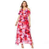 Colleen Lopez Women's Cold Shoulder Printed Maxi Dress
