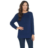 Joan Rivers Women's Wardrobe Builders Ballerina Neck Sweater Navy XL