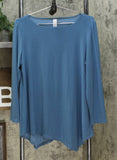 MarlaWynne Women's Jersey Knit Asymmetric Blouse
