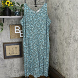 LOGO by Lori Goldstein Plus Size Floral Woven Wide Leg Jumpsuit