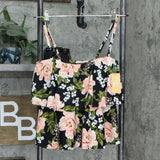 Kona Sol Women's Floral Tiered Bandeau Tankini Top
