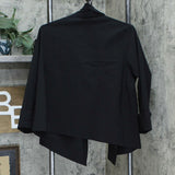 MarlaWynne Women's Kimono Sleeve Bengaline Jacket Black Large