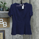 Isaac Mizrahi Live! Women's Short-Sleeve Seamed Peplum Knit Top