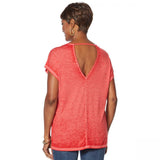 Skinnygirl Women's Plus Size Lana V-Back Burnout T-Shirt