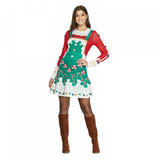 Born Famous Women's Long Sleeve Candycane Ugly Christmas Sweater Mini Dress