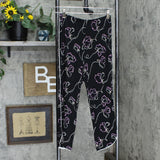 Stars Above Womens Beautifully Soft Floral Print Collar Cropped Pajama Set 31KM8