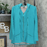 LOGO by Lori Goldstein Lounge French Terry Zip Front Hoodie Jade Medium