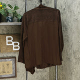 DG2 by Diane Gilman Women's Eco Ponte Drape Front Easy Jacket Espresso Large