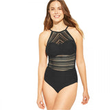 Kona Sol Women's Crochet High Neck One Piece Swimsuit