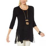 MarlaWynne WynneLayers Women's Mixed Media T-Shirt With Seaming