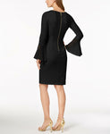Calvin Klein Women's Chiffon Bell Sleeve Sheath Dress