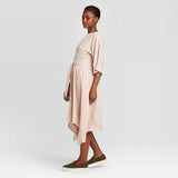 Prologue Women's Dolman 3/4 Sleeve Handkerchief Hem Midi Dress