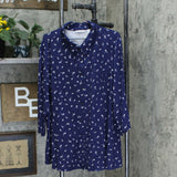 Isaac Mizrahi Live! Plus Size Ditsy Floral Button Up Knit Top