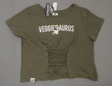 Jurassic Park Women's Jurassic Park Veggiesaurus Tie Front Graphic T-Shirt