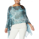 MarlaWynne WynneLayers Women's Convertible Leaf Print Chiffon Poncho