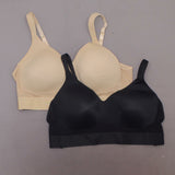 Rhonda Shear 2 Pack Molded Cup Bras With Mesh Back Detail Nude/Black 3X