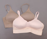 Rhonda Shear 2 Pack Mesh Back Detail Molded Cup Bras Mocha/ Pink 3X