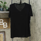 DG2 by Diane Gilman Burnout Printed Embellished Top Black Animal Small