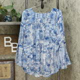 Curations Women's Bell Sleeve Printed Blouse with Cami