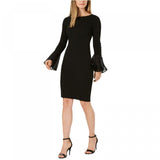Calvin Klein Women's Chiffon Bell Sleeve Sheath Dress