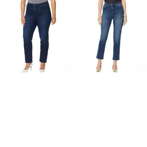 DG2 by Diane Gilman Women's Plus Size Straight Ankle Jeans