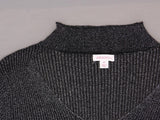 Xhilaration Women's Metallic Cutout Sweater Top Black