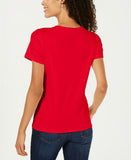 Karen Scott Women's Short Sleeve Henley Top Shirt. 100028125MS