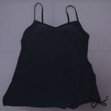 Aqua Green Women's Plus Size Side Tie Swim Dress Black 22W