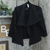 MarlaWynne Women's Kimono Sleeve Bengaline Jacket Black Large