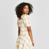 Who What Wear Women's Linen Blend Puff Short Sleeve Blouse