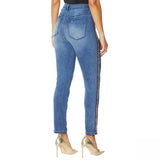 DG2 By Diane Gilman Women's Petite Side Stripe Skinny Jeans
