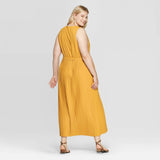 Ava & Viv Women's Plus Size Sleeveless V-Neck Pleated Maxi Dress