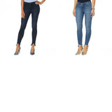 Skinnygirl Women's Mid Rise Sharkbite Hem Skinny Jeans
