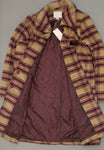 A New Day Plaid Long Overcoat Wrap Coat Camel / Burgundy Plaid 2XL