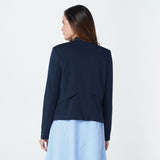 Elizabeth & Clarke Women's Ponte Knit Blazer With Staintech Midnight Navy 8