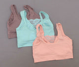 Rhonda Shear 3 Pack Lace Overlay Ahh Bras with Removable Pads Multi Large