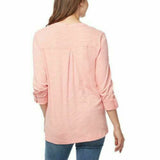 Gloria Vanderbilt Women's Roll Tab Knit Henley Top