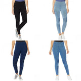 DG2 by Diane Gilman Women's Slim And Sleek Knit Denim Moto Jeggings