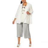MarlaWynne WynneLayers Women's Plus Size Embroidered Cotton Voile Topper