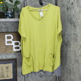 LOGO by Lori Goldstein Plus Rayon 230 Top with Gingham Back Panel
