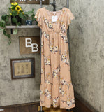 Isabel Maternity by Ingrid & Isabel Floral Short Sleeve Smocked Maxi Dress