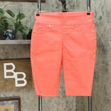 DG2 by Diane Gilman Women's Classic Stretch Pull On Bermuda Shorts Coral Medium