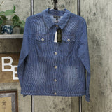 DG2 by Diane Gilman Women's Classic Stretch Pinstripe Denim Jacket
