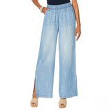 DG2 by Diane Gilman Women's Side Slit Wide Leg Pants