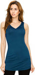 Made by Johnny Women's Sleeveless Stretch Tunic Tank Top Teal Small