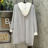 Soft & Cozy Women's Plus Size Hooded Button Front Robe With Pockets