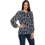Laurie Felt Women's Woven Blouse With Lace Up Detail