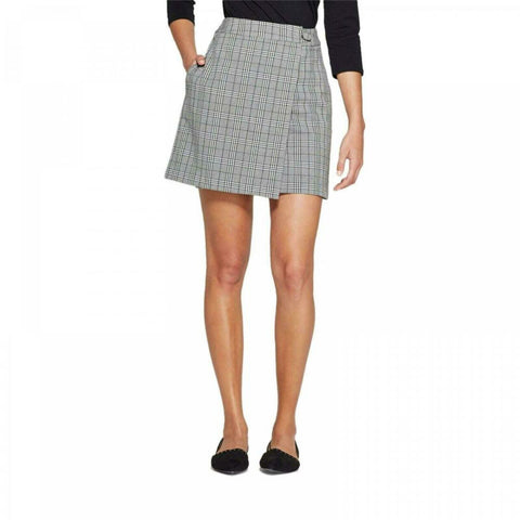 A New Day Women's Plaid Menswear Wrap Skirt