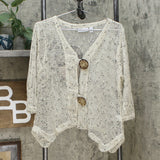 Nina Leonard Women's Coconut Button Knit Bolero Cardigan