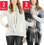 Emanuel Geraldo Women's 2 Pack Blanket And Infinity Winter Scarf Set